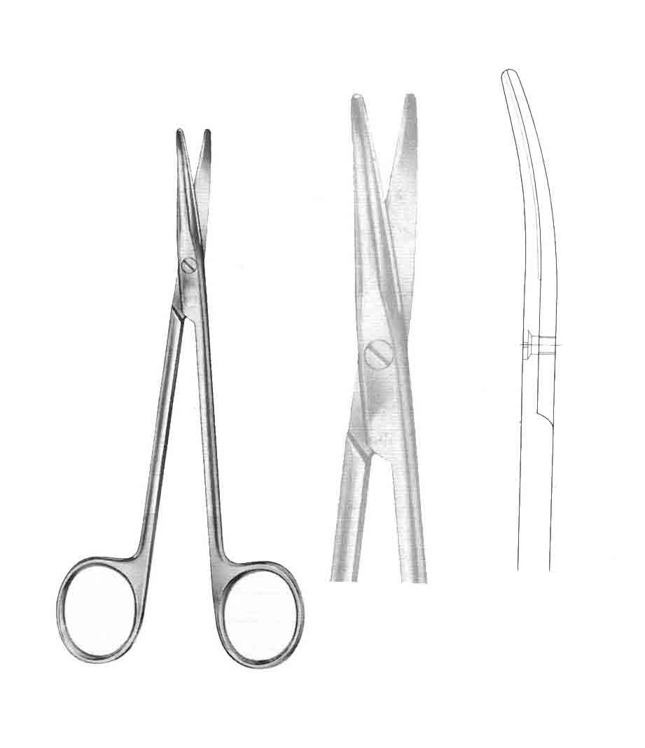 ALTIN SAPLI METZENBAUM MAKAS BİR AĞZI DİŞLİ EĞRİ 18 CM